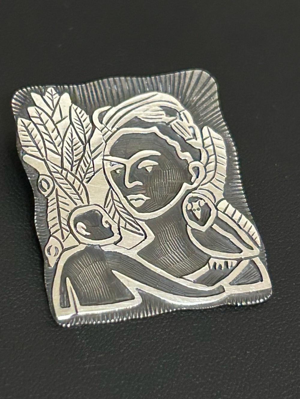 Artisan Maria Belen Sterling Silver Frida Kahlo Pin Pendant Brooch View 6